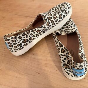 TOMS Animal Print Canvas Slip-Ons